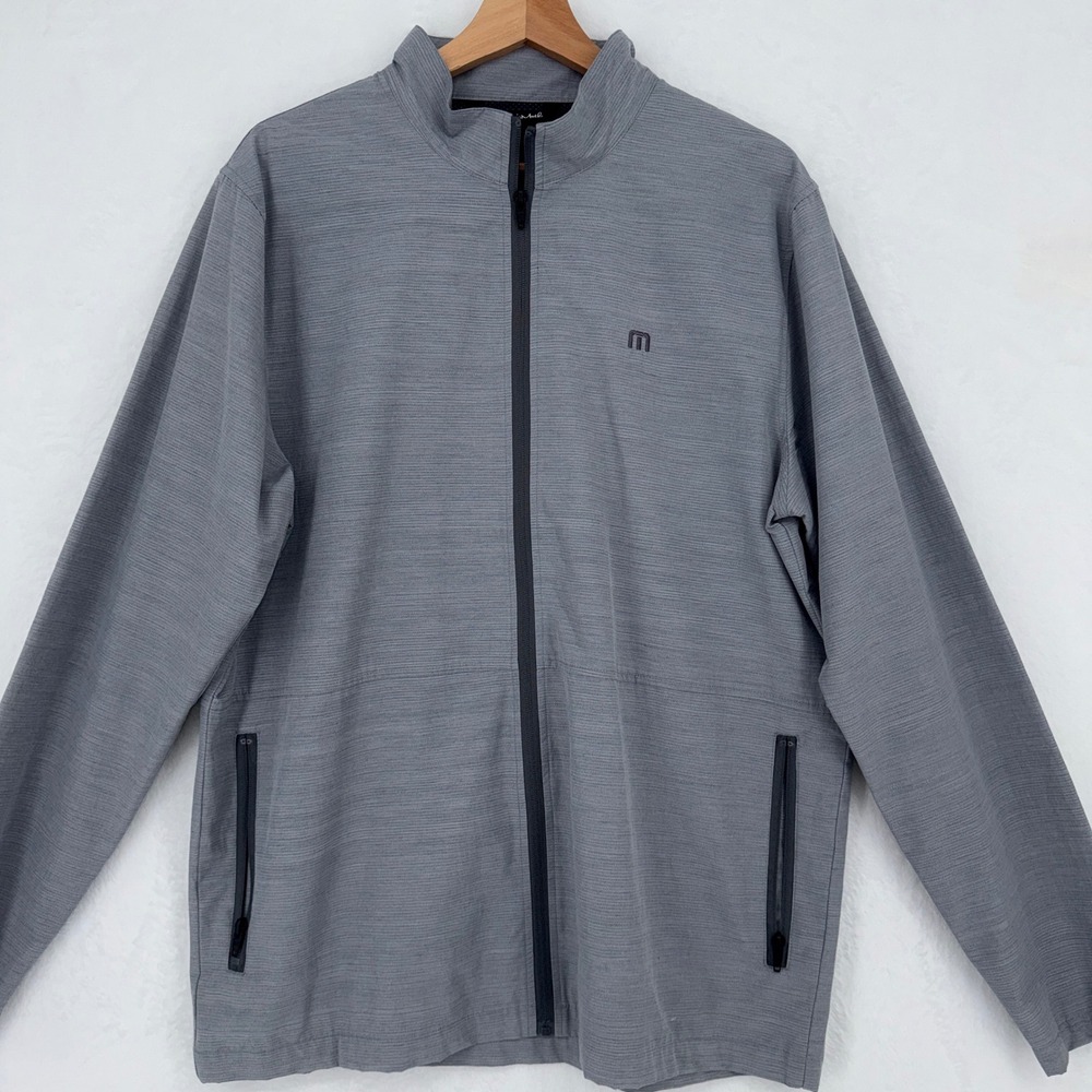 Travis Mathew Above Board Full Zip Jacket L Gray Mesh Lined Golf Active Athletic - Picture 4 of 10